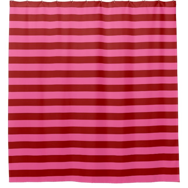 Rideaux De Douche Conception de rayures rouges roses bordeaux  (Devant)