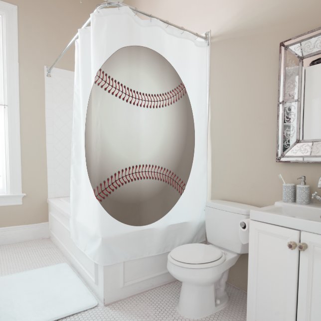 Rideaux De Douche Conception de sport de baseball (En situation)