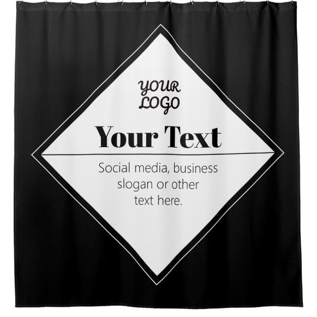 Rideaux De Douche Conception de texte moderne éditable & Votre logo (Devant)
