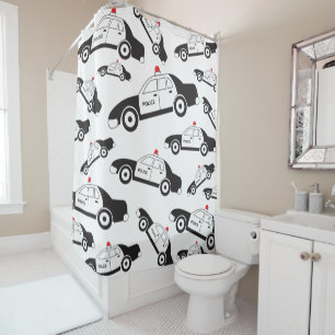 Rideaux De Douche Conception de voiture de la police de jouets