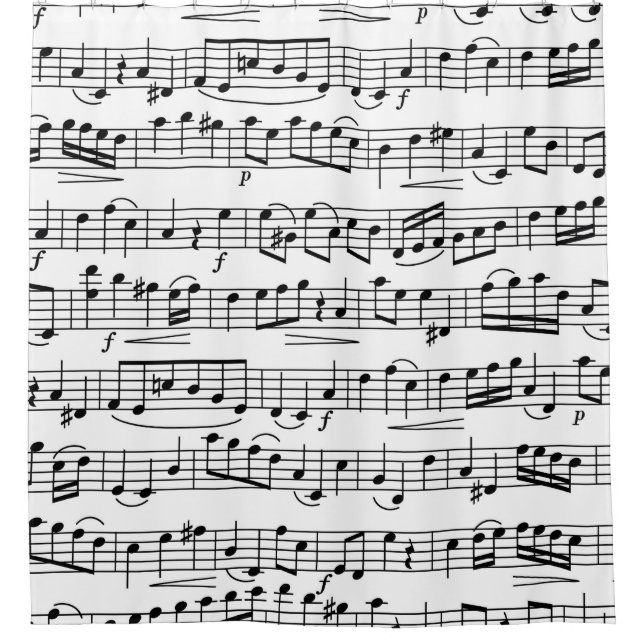 Rideaux De Douche Conception des notes de musique (Devant)
