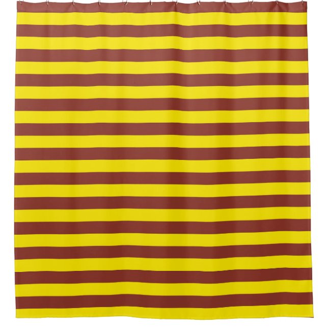 Rideaux De Douche Conception des rayures jaunes et Brown (Devant)