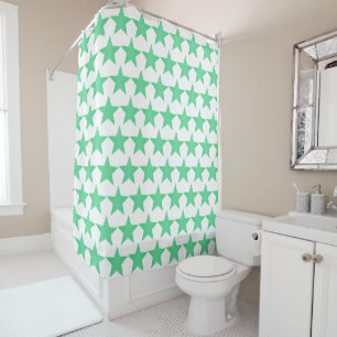 Rideaux De Douche Conception d'étoiles de couleur menthe poivrée