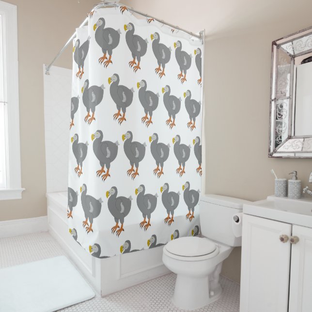 Rideaux De Douche Conception d'oiseau Dodo (En situation)