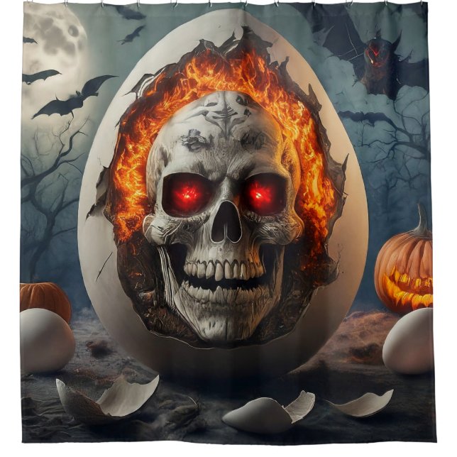 Rideaux De Douche Conception du crâne (Devant)