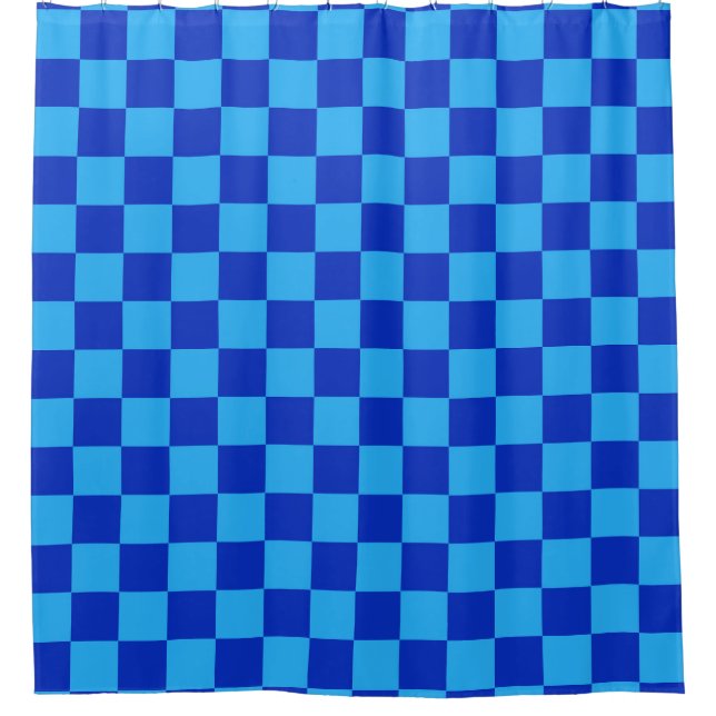 Rideaux De Douche Conception du vérificateur bleu clair et foncé (Devant)