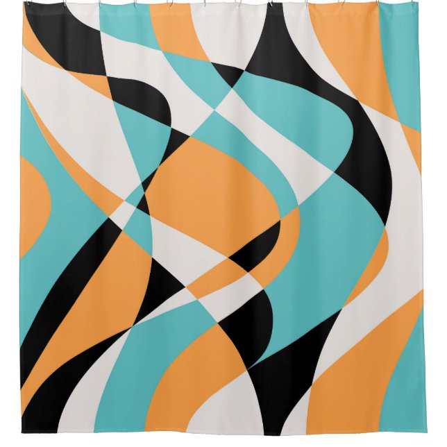 Rideaux De Douche Conception Motif sans faille Abstraite Waves (Devant)