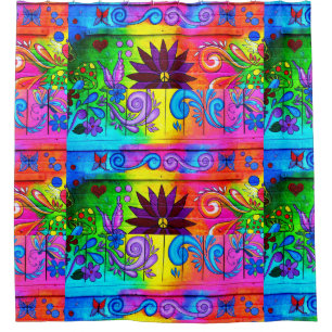 Rideaux De Douche conception psychédélique super hippie