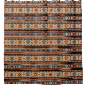Rideaux De Douche Conception sud-ouest Adobe Grey Brown Tribal Motif