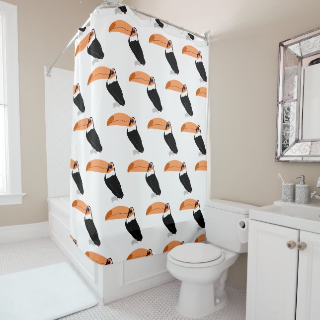 Rideaux De Douche Conception Toucan (En situation)