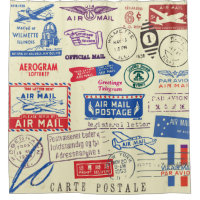 Conception vintage du jeu de timbres de document.