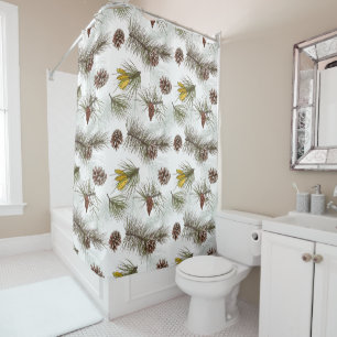 Rideaux De Douche Cônes de pin d'automne