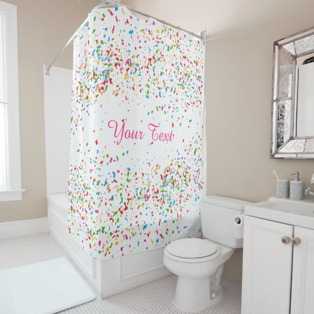 Rideaux De Douche Confettis colorés (En situation)
