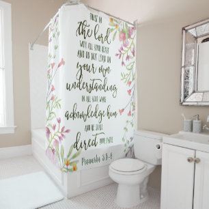 Rideaux De Douche Confiance dans le Seigneur floral