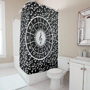 Rideaux De Douche Contemporain noir et blanc design