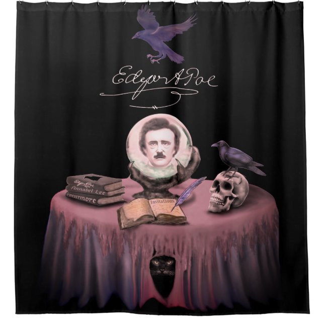 RIDEAUX DE DOUCHE CONVOCATION D'EDGAR ALLAN POE (Devant)