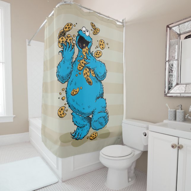 Rideaux De Douche Cookie Monster Crazy Cookies (En situation)