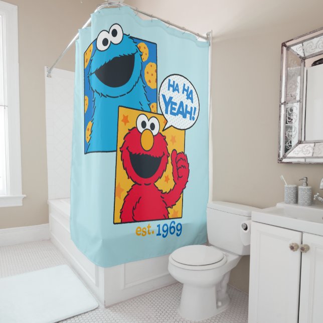 Rideaux De Douche Cookie Monster & Elmo | Ha Ha Ouais (En situation)