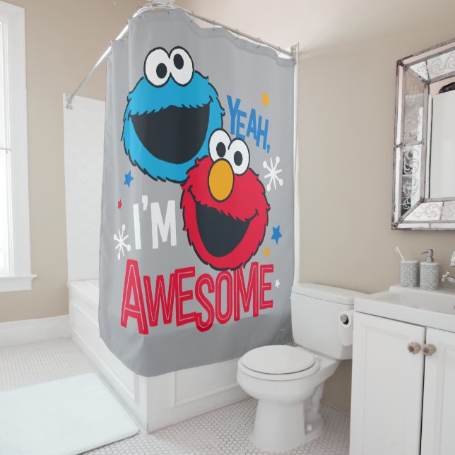 Rideaux De Douche Cookie Monster & Elmo | Ouais, je suis génial (En situation)