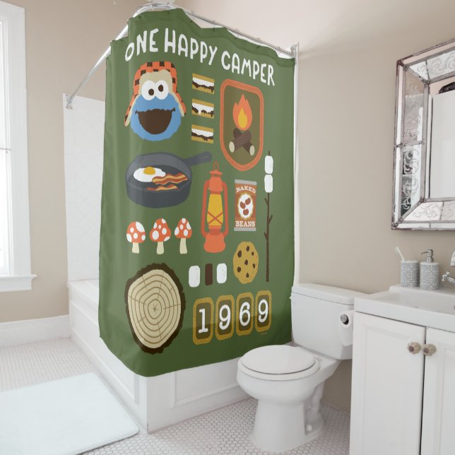 Rideaux De Douche Cookie Monster | Un Camper Heureux (En situation)