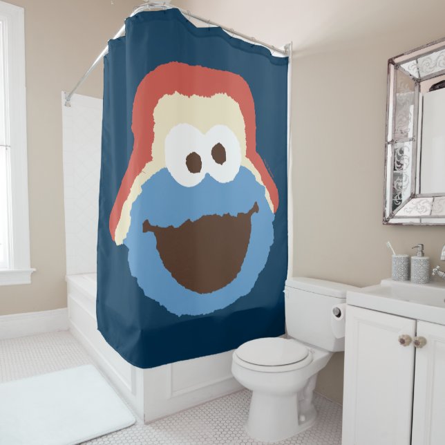 Rideaux De Douche Cookie Monster Woodland Face (En situation)