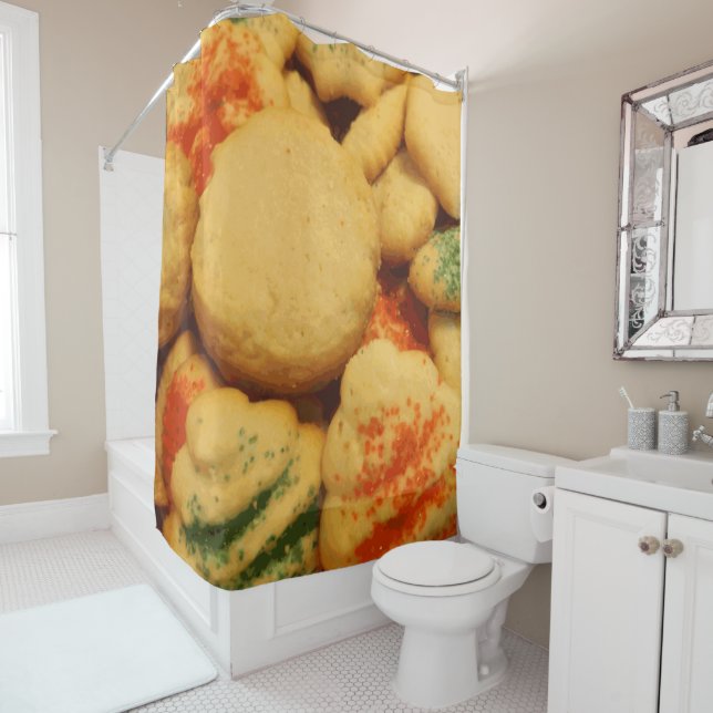 Rideaux De Douche Cookies de Noël avec arroses de sucre (En situation)