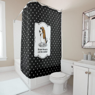Rideaux De Douche Cool Basset Hound chien et lunettes de soleil (tri