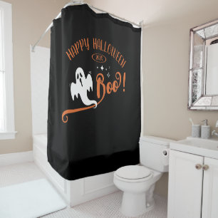 Rideaux De Douche Cool Boo Petit Fantôme Joyeux Halloween Noir