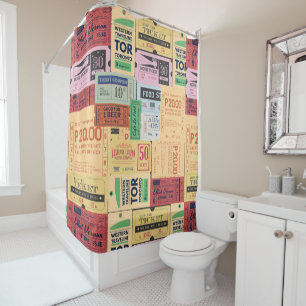 Rideaux De Douche Cool cadeau pour père Vieux cenima vintage billets