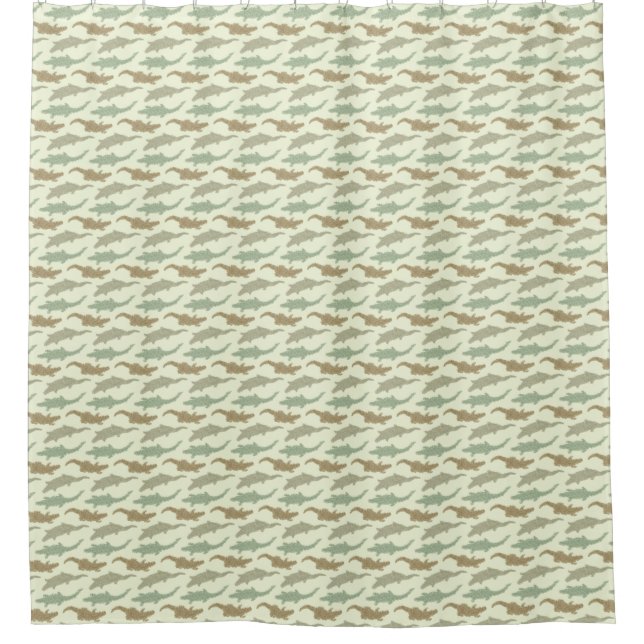 Rideaux De Douche Cool Camo Alligators - motif sans soudure. (Devant)