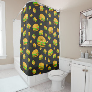 Rideaux De Douche Cool et amusant yummy burger motif Monogramme