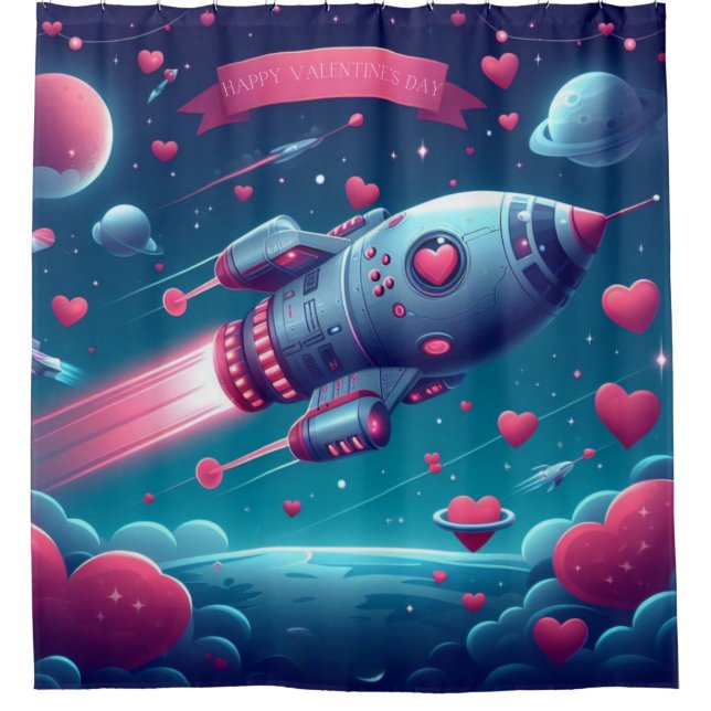 Rideaux De Douche Cool/futuriste la Saint Valentin (Devant)