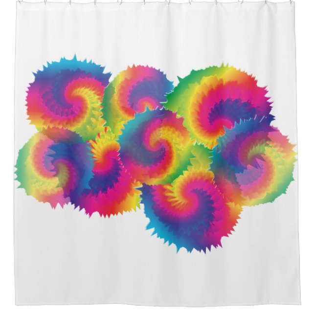 Rideaux De Douche Cool Rainbow Tie Dye Motif (Devant)