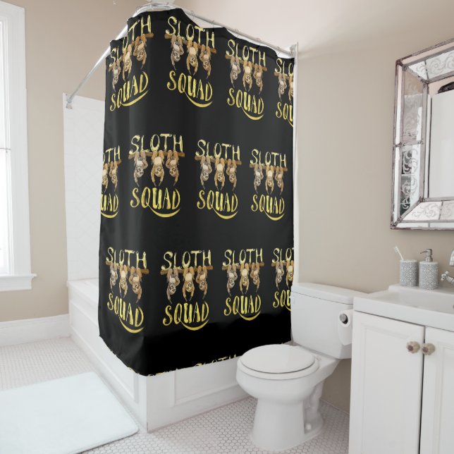 Rideaux De Douche Cool Sloth Squad – Création drôle pour les amoureu (En situation)