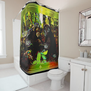 Rideaux De Douche Coopération chimpe et gorille 02