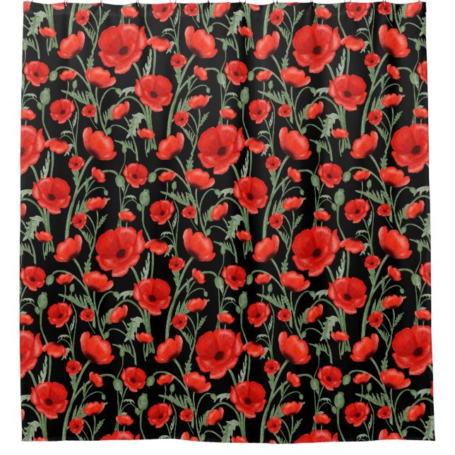 Rideaux De Douche Coquelicot rouge (Devant)