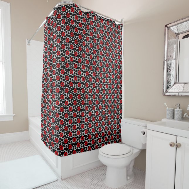 Rideaux De Douche Coquelicot sur fleurs de Goth (En situation)