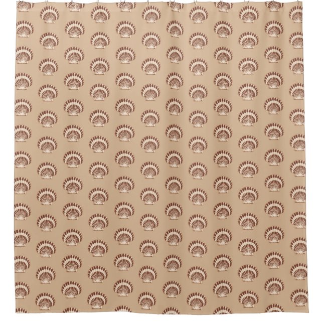 Rideaux De Douche Coques de mer - marron et beige (Devant)