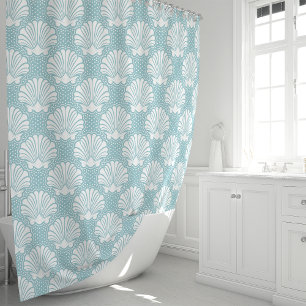 Rideaux De Douche Coquillage bleu ciel