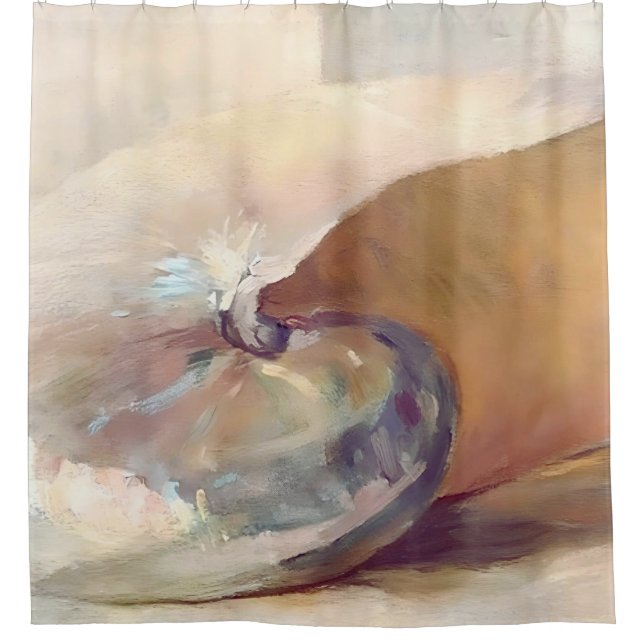 Rideaux De Douche Coquillage minimaliste Beige Beachell (Devant)