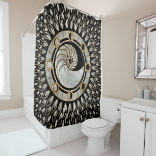 Rideaux De Douche Coquille de Nautilus - Phases de la lune
