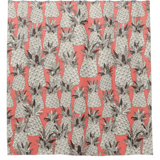 Rideaux De Douche corail à ananas