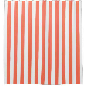 Rideaux De Douche Corail Blanc Rayure Verticale NL #0
