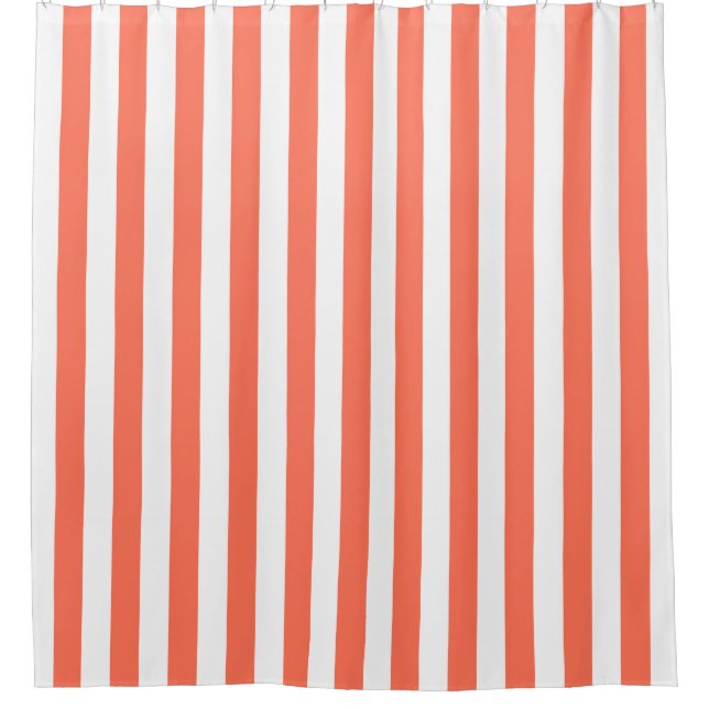 Rideaux De Douche Corail Blanc Rayure Verticale NL #0 (Devant)