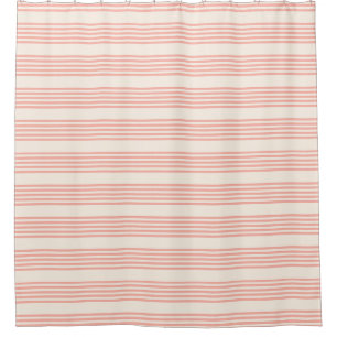 Rideaux De Douche Corail et beige cinq rayures motif