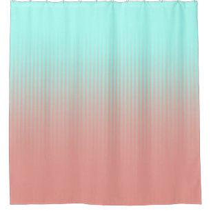 Rideaux De Douche Corail et turquoise