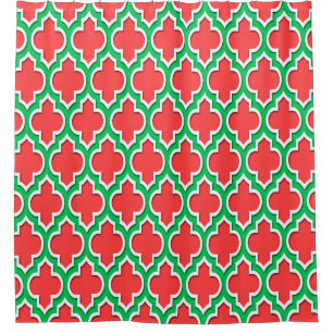 Rideaux De Douche Corail Rouge Émeraude Vert Blanc XL Marocain #4DS