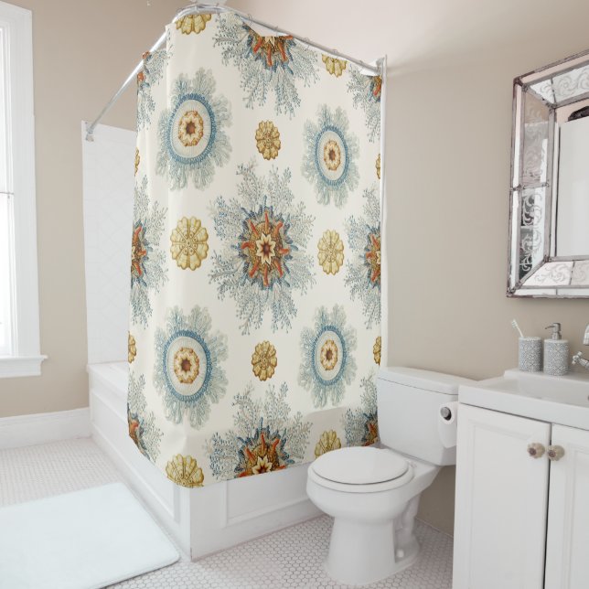 Rideaux De Douche Coral Mandala Motif (En situation)