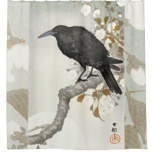 Rideaux De Douche Corbeau Koson Oiseau Japonais Corbeau