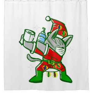 Rideaux De Douche coronavirus santa claus
